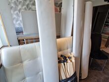 Valge nahast voodi 160x200
