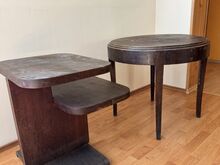 Vintage Art Deco stiilis puidust lauad – 2 tk