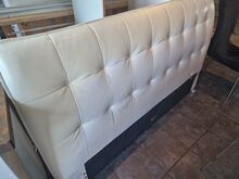 Valge nahast voodi 160x200