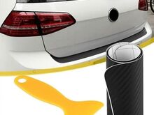 Car Rear Trunk Bumper Carbon Fiber Sticker 104cm*9