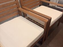 Деревянные садовые стулья с подушками, 2 шт.