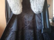 Кожаное пальто с мехом, XL