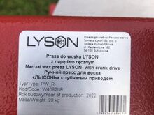 Lyson manuaalne kruvipress, vändaga