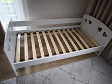 Lastevoodi voodikastiga 80x160, valge +madrats