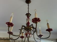 Романтическая потолочная люстра из фарфора и латуни
