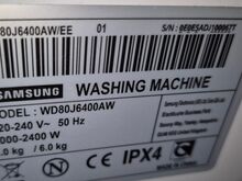 Стиральная машина с сушкой Samsung WD80J6400AW 8 кг и 6 кг