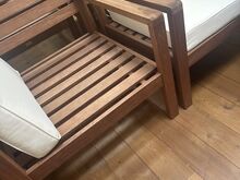2 × больших деревянных кресла в стиле лаунж с подушкой �