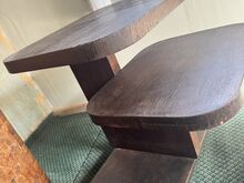 Vintage Art Deco stiilis puidust lauad – 2 tk