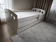 Lastevoodi voodikastiga 80x160, valge +madrats
