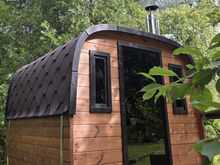 Täisviimistlusega saun, puukütte kerisega hooviSPA