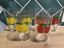 Tarbeklaasi puuviljapiltidega klaasid 6tk