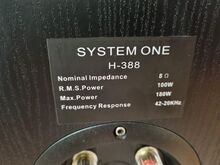 SYSTEM ONE H-388-F HiFi Floor Speaker Black