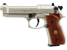 Õhupüstol Beretta 92FS nikkel - puidust käepide -