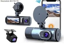 АВТОМОБИЛЬНЫЙ ВИДЕОРЕГИСТРАТОР 4K, 5 ГГц WiFi, GPS, карта 128 �