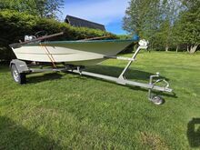 Soome mootorpaat 3.85m + Evinrude 20/25hp + haagis