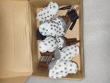 Светодиодная сова на солнечных батареях (белая, коричн