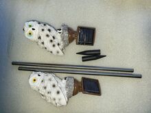Светодиодная сова на солнечных батареях (белая, коричн