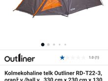 Uus kasutamata telk Outliner 3.kohaline