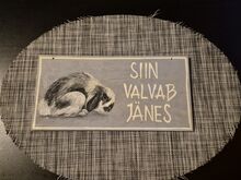 Küülik maja/puur Decotahvel silt Siin valvab Jänes