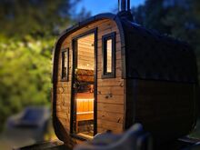 Täisviimistlusega saun, puukütte kerisega hooviSPA