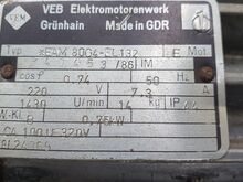 DDR elektrimootor / ajam VEM Nagema (0,75 kW, 220V