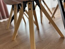 Täispuidust laud + 6 sametist tooli