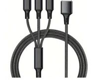 LAADIMISADAPTER, 2 PORTI + 3 IN 1 USB KAABEL
