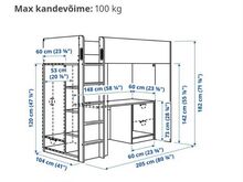 Müüa IKEA Loft-tüüpi voodi, kirjutuslauaga 9x200