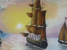 Картина, живопись, написанная прямо на мраморе