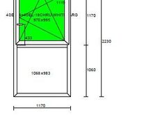 Aken 1170x2230 2tk, PVC, pos nr 14