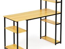Loft stiilis kirjutuslaud-arvutilaud riiulitega