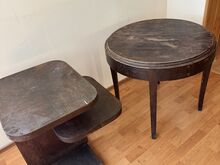 Vintage Art Deco stiilis puidust lauad – 2 tk