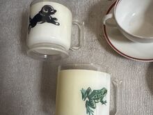 Plastikust retro tassid läbipaistva sangaga