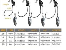 Офсетные крючки Swimbait Bladed 10шт, 20шт