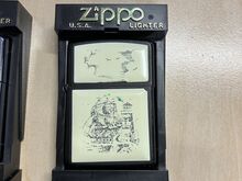 Zippo Scrimshaw Ship & Lighthouse 1995 – originaal