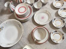 Plastikust retro tassid läbipaistva sangaga
