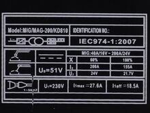 Инверторный сварочный аппарат для сварки MIG/MAG 200A KD810