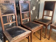 6 дубовых столовых стульев в стиле Arts & Crafts