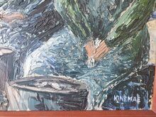 Boris Ninemäe suur õlimaal, 60x80cm, "Kalade puhas