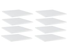 vidaXL riiuliplaadid 8 tk, kõrgläikega valge, 40x50x1,5 cm, tehispuit