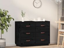 vidaXL puhvetkapp, must, 100x40x75 cm, täismännipuit