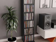 vidaXL CD-kapp, must, 21 x 20 x 88 cm, tehispuit