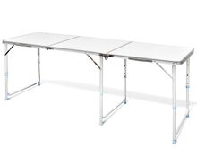 Kokkupandav matkalaud 180 x 60 cm reguleeritava kõrgusega