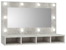 vidaXL peegelkapp LEDiga, betoonhall, 90x31,5x62 cm