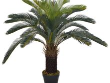 vidaXL kunsttaim sago palm lillepotiga, roheline, 90 cm