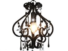 vidaXL laelamp helmestega must ümmargune E14