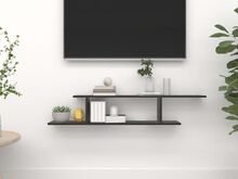 vidaXL seina teleririiul, must, 125 x 18 x 23 cm, tehispuit