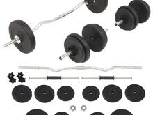 vidaXL kangi ja hantlite komplekt, 30 kg