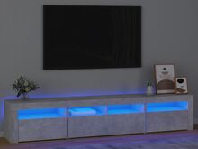 vidaXL telerialus LED-tuledega, betoonhall, 210x35x40 cm