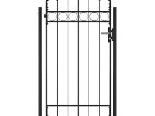 vidaXL aiavärav kumera ülaosa ja kahe postiga 105 x 204 cm, must